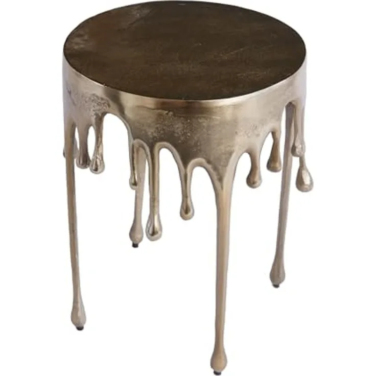 riess-ambiente Beistelltisch LIQUID LINE Ø50cm gold (Einzelartikel, 1-St), Wohnzimmer · Aluminium-Metall · rund · Tropfen-Design · Modern