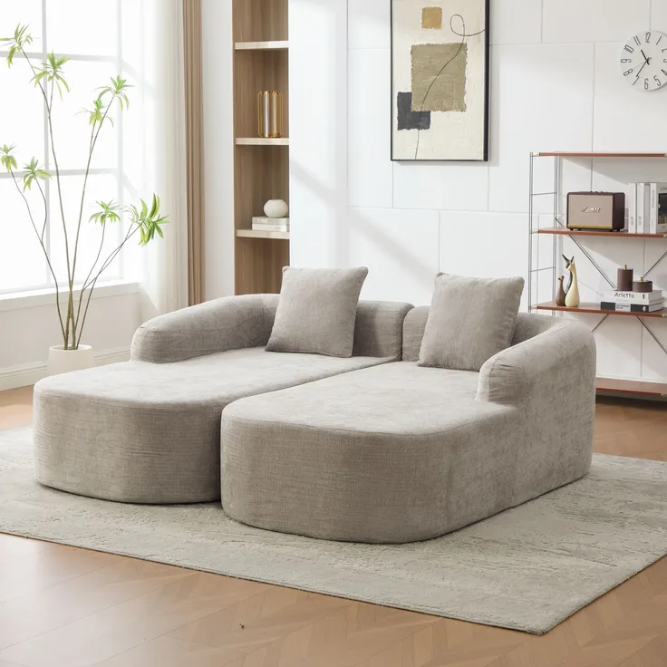 EINHOM Modulares Kompressionssofa aus Chenille-Stoff, gefüllt mit 30D hochelastischem Schaumstoff. Leicht zu bewegen und mit rutschfestem Boden, ideal für Wohnzimmer und andere Räume. GRAY