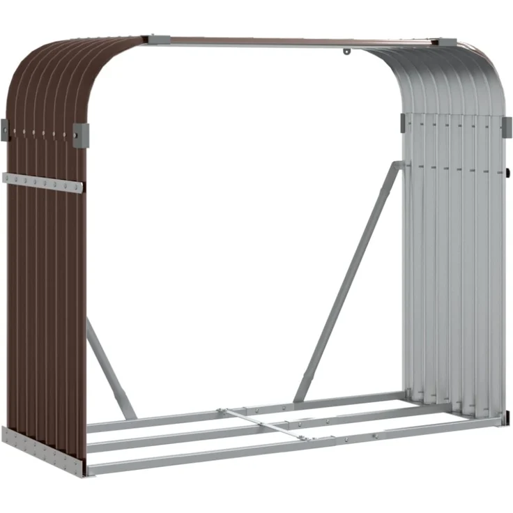 vidaXL Kaminholzunterstand Braun 120x45x100 cm Verzinkter Stahl 364573 – Bild 9