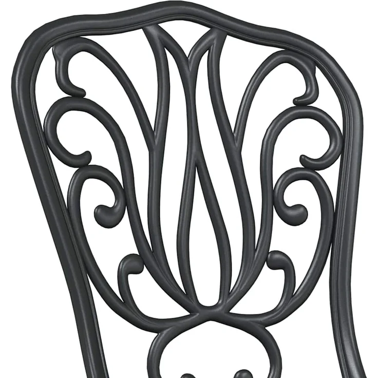 vidaXL Garten Bistro Set 3 pcs Schwarz Aluminium 42002383 – Bild 8