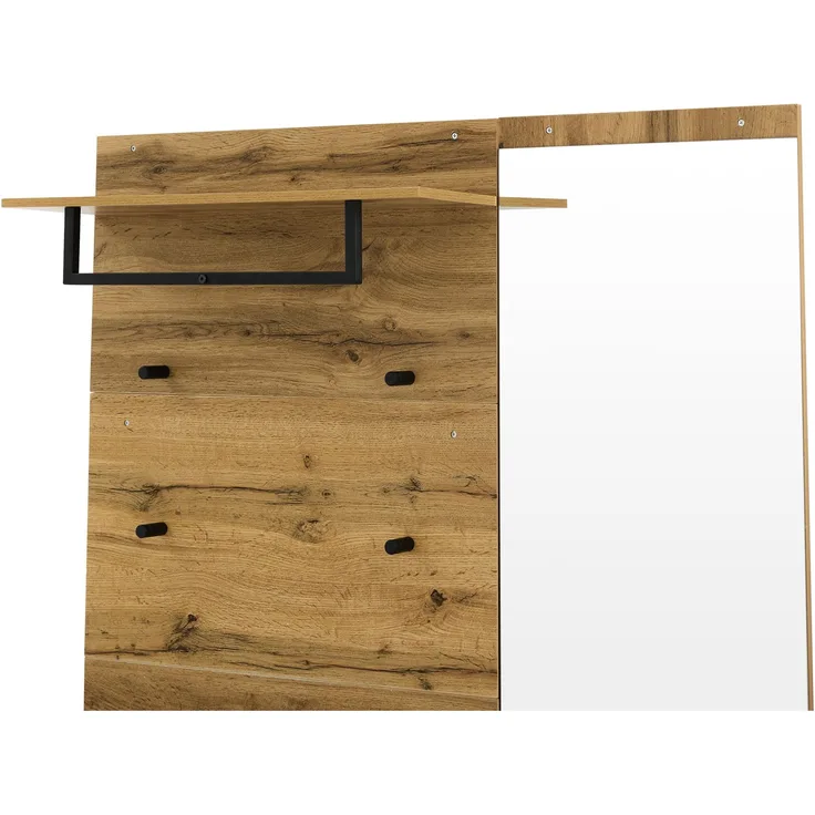 MODFU Garderoben-Set Kleiderschrank-Set, (Schuhbank, Schuhschrank, 1-St, mit Schublade, Regal, Kleiderhaken), Schuhbank mit Polster, mit Spiegel