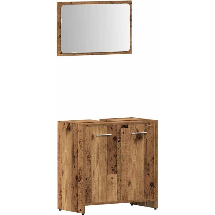 vidaXL 3-tlg. Badmöbel-Set Altholz-Optik Holzwerkstoff 3328561 – Bild 5