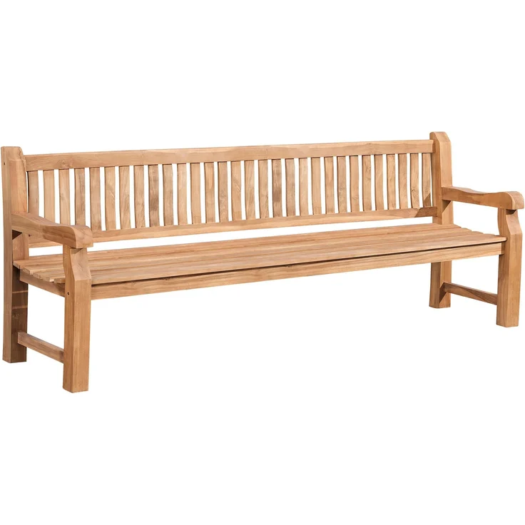 Gartenbank Teakbank DEGAD - Holz Teak 240x61x93 cm | Holzbank 240 Cm Gartenbank Sitzbank Mit Lehne Wetterfest Bank Garten Terrasse – Bild 1