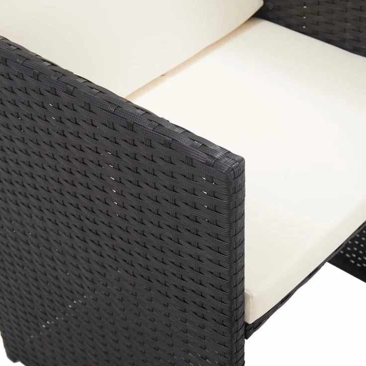 vidaXL 17-tlg. Garten-Essgruppe mit Auflagen Poly Rattan Schwarz 46427 – Bild 5