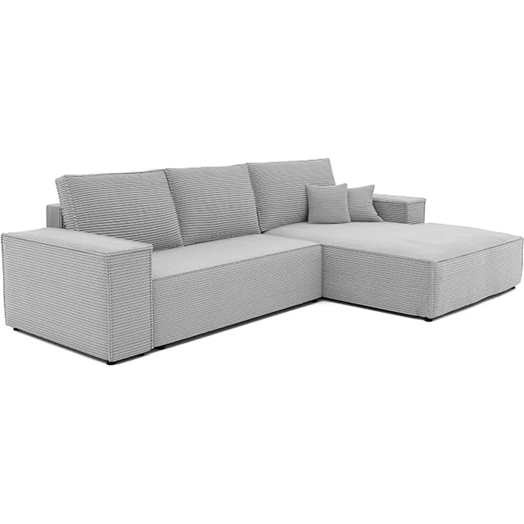 Eckschlafsofa (Ausrichtung rechts), 294x185 cm, mit Bettkasten und Schlaffunktion, Hellgrau – Bild 4