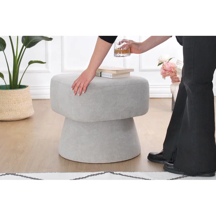 Hanah Home 'Mullin - Grey' Pouffe, Grau, 45 x 42 x 45 cm – Bild 2