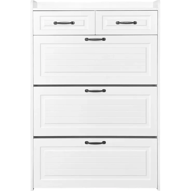 Schuhschrank, 80/23/131 cm, Schuhkipper, Schuhregal mit Schubladen und 3 Klappen, schmal – Bild 7