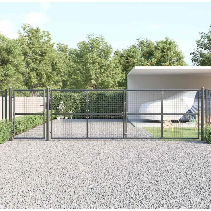 vidaXL Maschen-Gartentor Anthrazit 500x125 cm Verzinkter Stahl 154549 – Bild 1