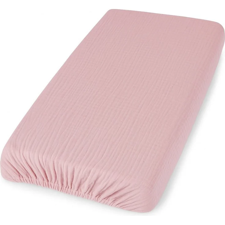 BabyLux Spannbettlaken für Beistellbett 50x90 cm Musselin Bettlaken mit Gummizug, Gummizug: Ja, 50x90_Musselin_Rosa – Bild 3