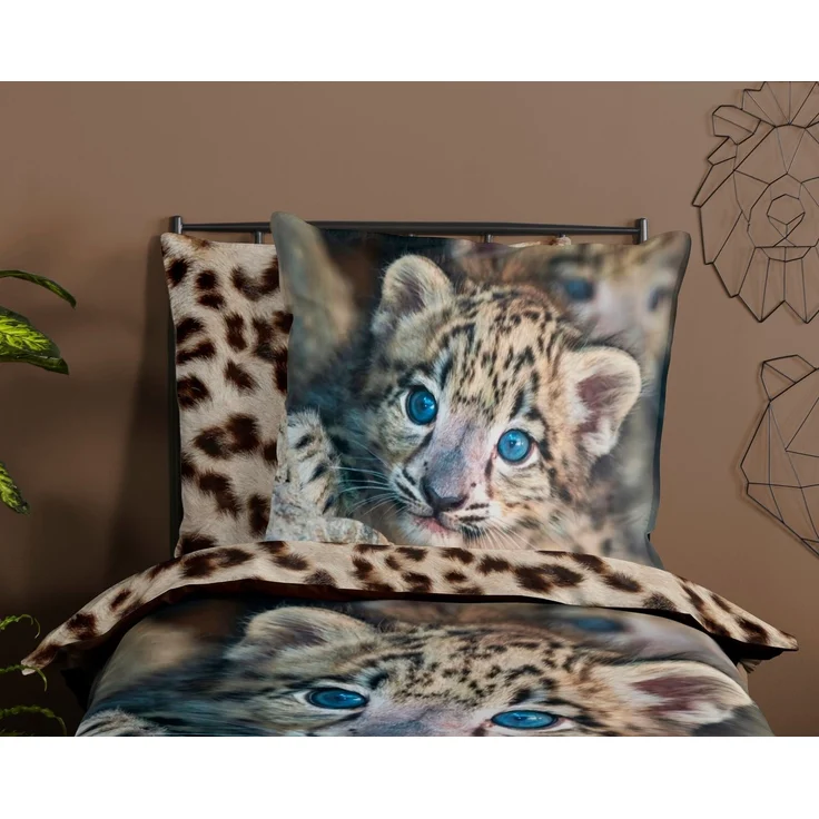 Pure Microfaser Bettwäsche 135 X 200 cm + 1- 80 X 80 cm Mascha leopard bunt – Bild 2