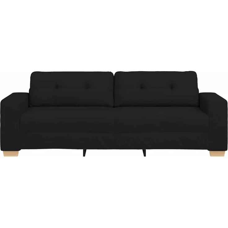vidaXL 3-Sitzer-Sofa Schwarz 220x78x80 cm Stoff 4105090 – Bild 4