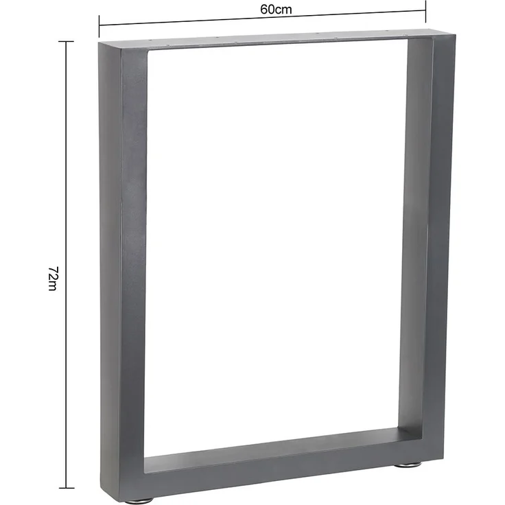 Tischuntergestell 60x72 cm Möbelfüße Grau Tischbeine Industrie Bankkufen Stahl – Bild 8