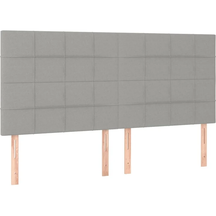 vidaXL Kopfteile 4 Stk. Hellgrau 80 x 5 x 78/88 cm Stoff 3116338 – Bild 2