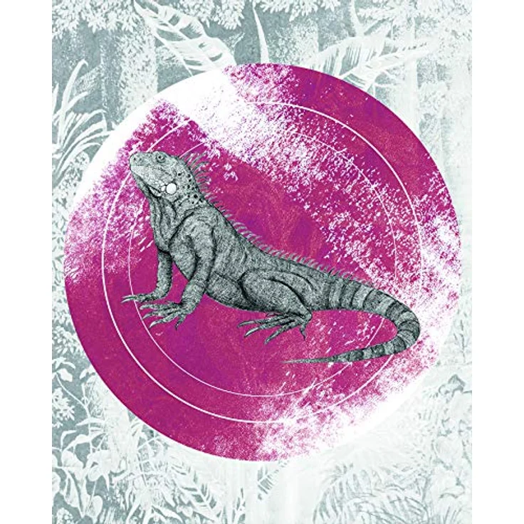 Komar Wandbild Iguana Circle, Fotoposter 40 x 50 cm, seidenmatter Druck, fotorealistische Farben, ohne Rahmen, Made in Germany – Bild 1
