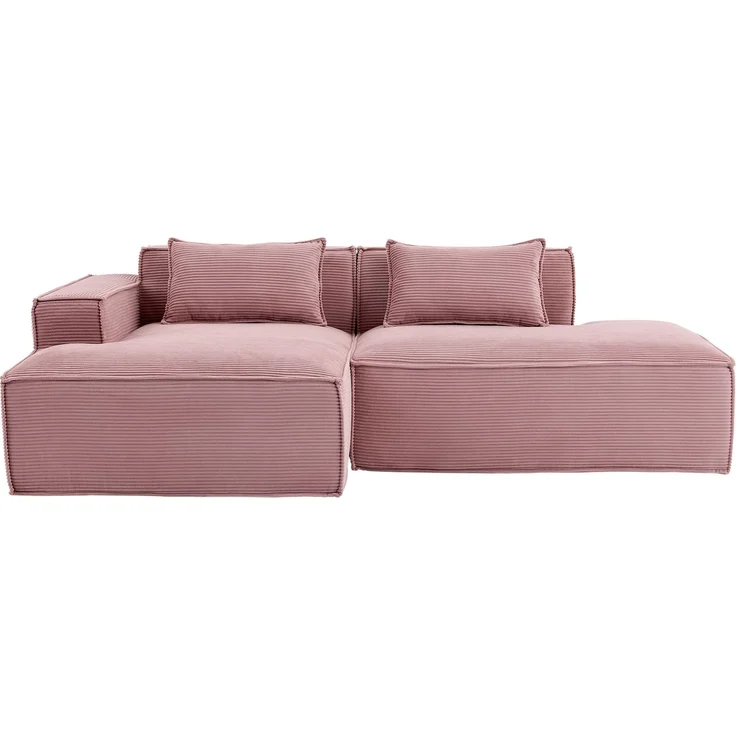 LVHOM Ecksofa 2 Sitzer, Modulares Sofa 235 cm breit, L-Form Sofa mit 2 Kissen, Schlafsofa aus Cordstoff, kein Aufbau erforderlich, Rosa – Bild 2