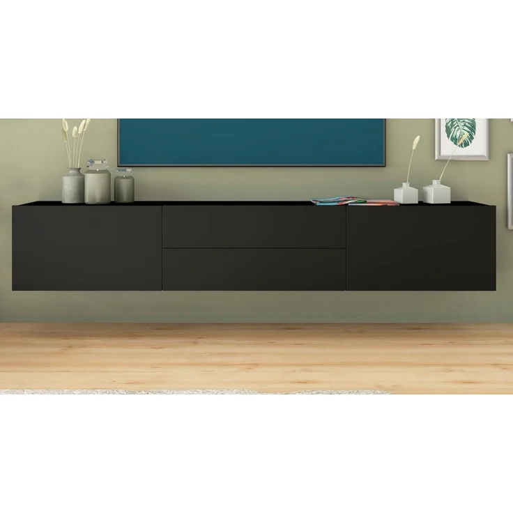 borchardt Möbel Lowboard Sophia, Breite 200 cm mit 2 Klappen und 2 Schubkästen, stehend und hängend – Bild 2