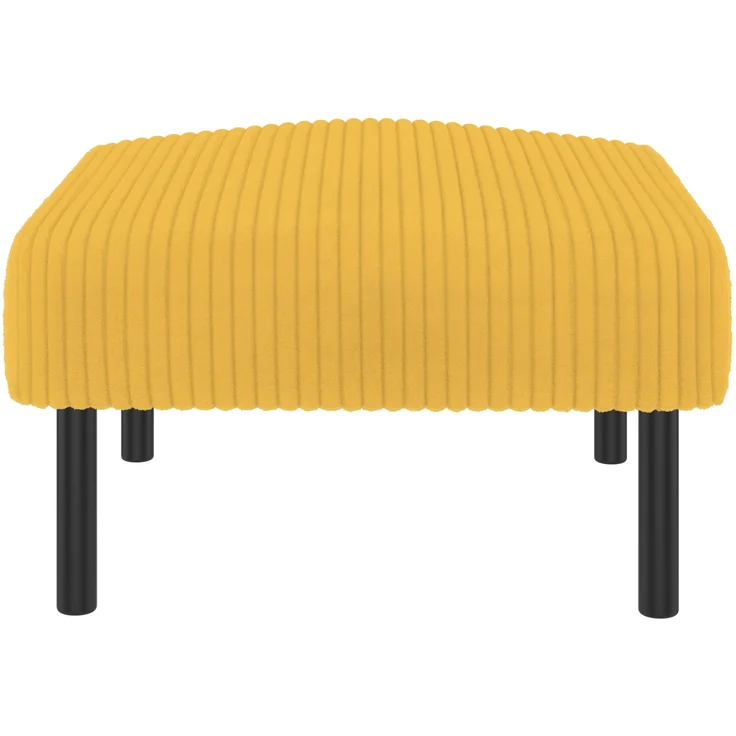 DESVIAE Hocker gepolstert mit Metallgestell 56x51x39 cm Cordstoff Gelb – Bild 7
