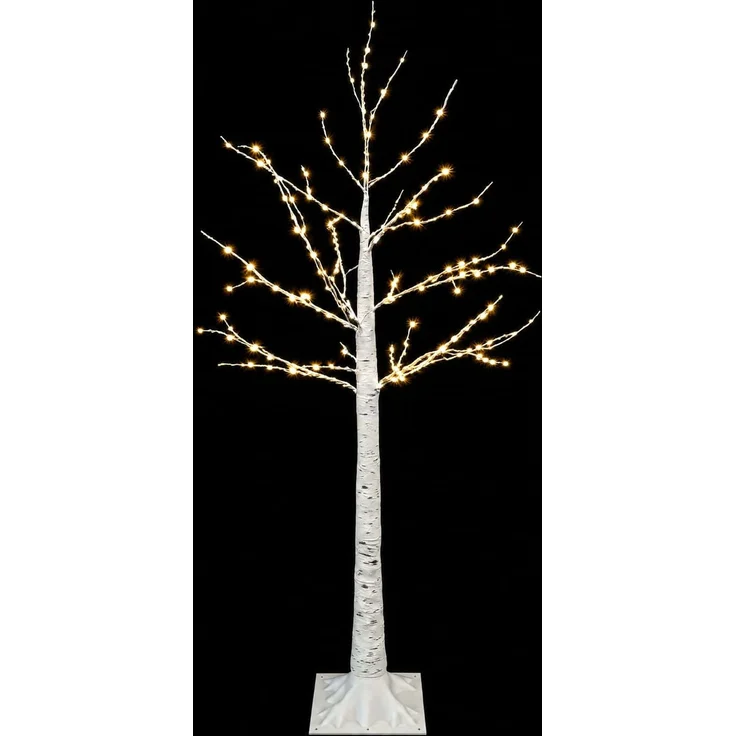 vidaXL Birken-Weihnachtsbaum Weiß 22 x 22 x 120 cm Kunststoff 174 LEDs 42055351 – Bild 4