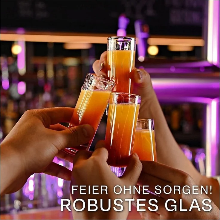 Praknu Schnapsglas 12 Schnapsgläser Hoch 5 cl, Glas, Party – Bild 3