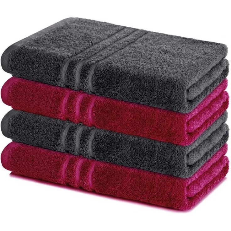 Lavea Duschtücher 4er Set Duschtuch 70 x 140 cm, Elena Frottee Handtücher, (Set, 4-St), Dusch-Handtuch, 500 g/m² Frottier, weich & saugstark, pflegeleicht – Bild 4