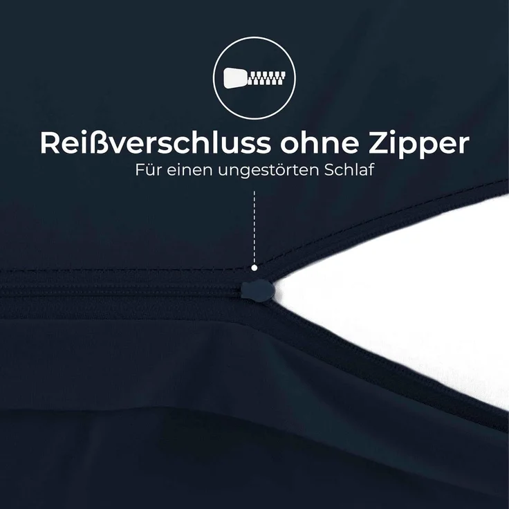 Kissenbezug 30x50 Renforcé Baumwolle (2er-Set) - Dunkelblau - Dicht gewebt mit 57 Fäden/cm² - Kissenbezug 50x30 - Oeko Tex Zertifiziert - Dreamzie – Bild 7