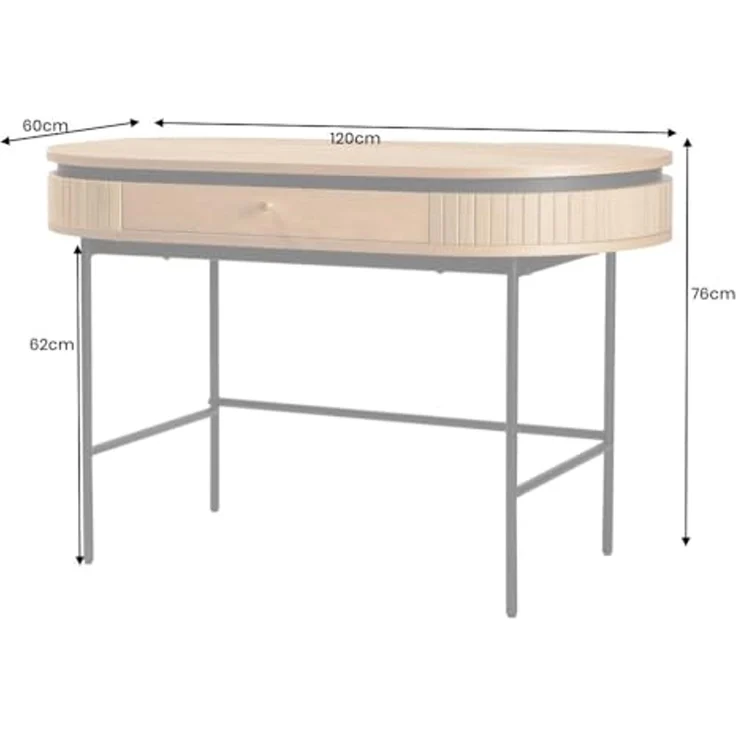 riess-ambiente Schreibtisch ATELIER 120cm natur/schwarz - Eiche, furniert, Schublade, Home Office (Einzelartikel, 1-St), Moderner Konsolentisch - idealer Allrounder f. Wohn- und Arbeitszimmer – Bild 3