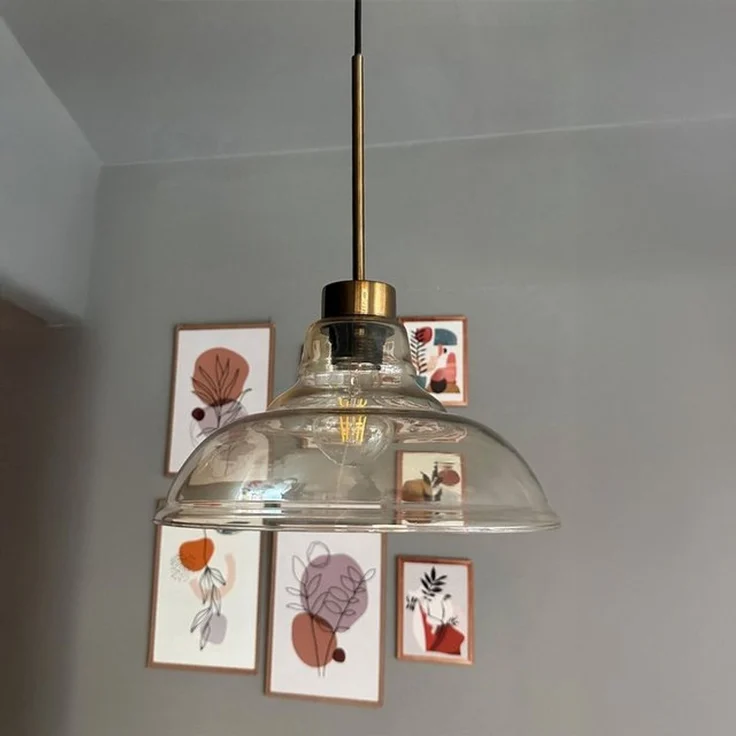 Bamyum Pendelleuchte Vishi Einzelner Glas-Kronleuchter Retro Pendelleuchte, ohne Leuchtmittel – Bild 4