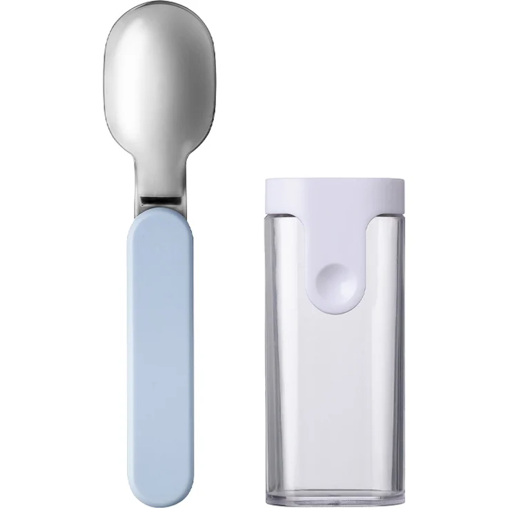 Mepal 'Ellipse' Klapplöffel inklusive Aufbewahrungsetui, Edelstahl Nordic Blue New, 14,5 cm – Bild 1