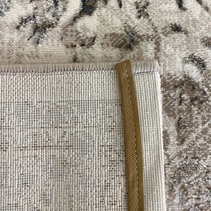 CARPETIA Teppich Florale Ornamente Creme Pflegeleicht 160x230 cm | Weich, pflegeleicht, schmutzabweisend und strapazierfähig, OEKO-TEX geprüft, für Fußbodenheizung, Flur & Wohnräume – Bild 6