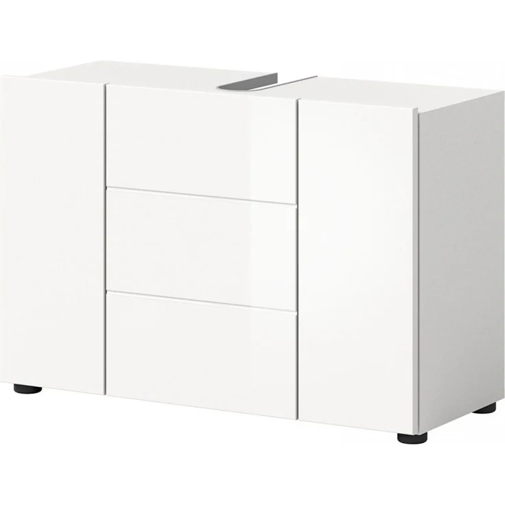 Waschbeckenunterschrank Larik in weiß Hochglanz 80 cm – Bild 6