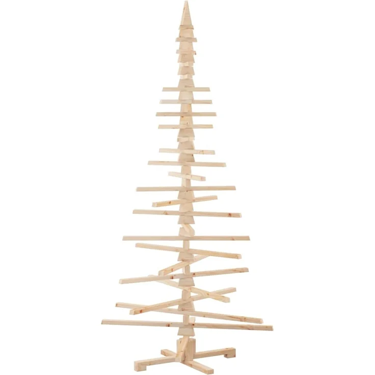 vidaXL Weihnachtsbaum Holz zum Schmücken 210 cm Massivholz Kiefer 4103973 – Bild 7