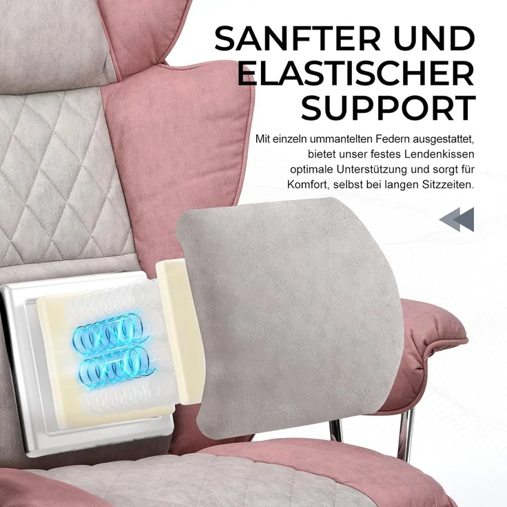 GTPLAYER Gaming-Stuhl Gaming Stuhl, Gamer Stuhl, Ergonomischer Bürostuhl Stoffoberfläche (Packung), Schreibtischstuhl Chefsessel mit Fußstütze höhenverstellbar kunstleder – Bild 5