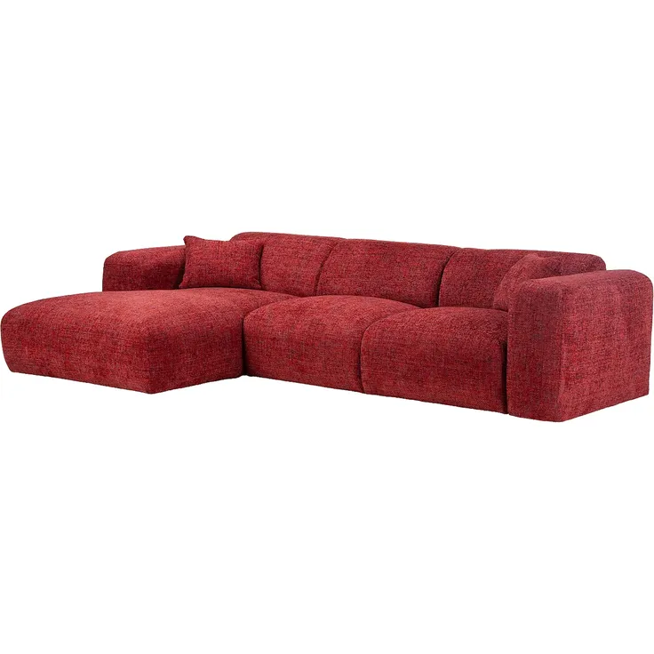 Vente-unique - POGNI Sofa StoffStoff Rot - B 165 cm x H 73 cm x L 280 cm – Bild 3