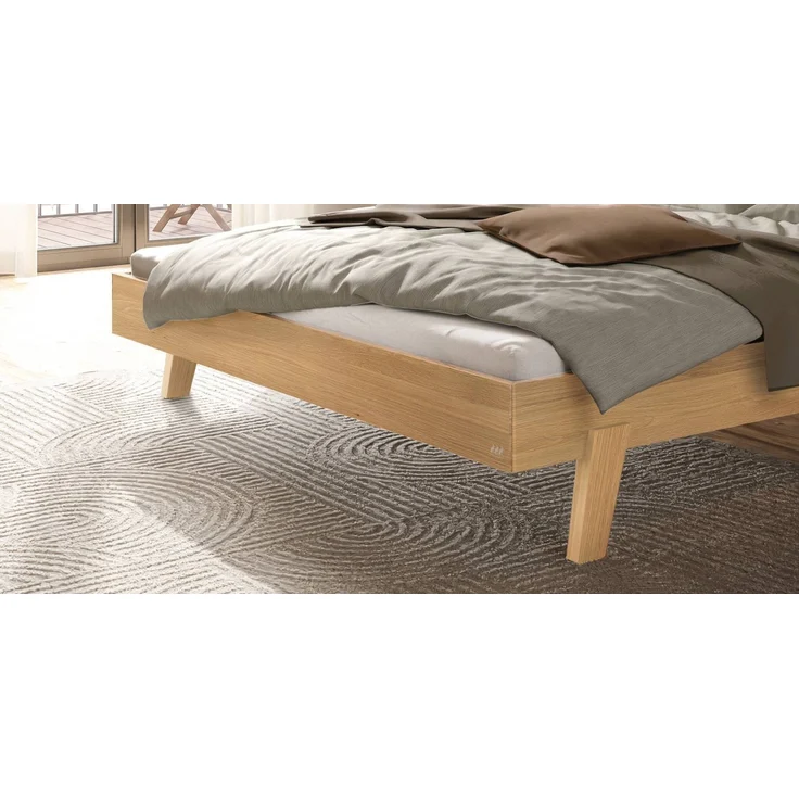 Hasena Bett Vasto Eiche bright mit Polsterkopfteil 140x200 cm, Fußhöhe 20 cm – Trento – Bild 4