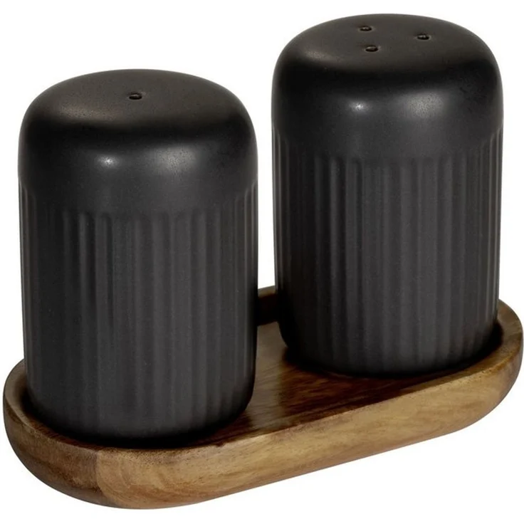 SCHÖNER WOHNEN-Kollektion Salz- / Pfefferstreuer REFIA, (1-tlg), Gewürzstreuer aus Keramik, Tablett aus Akazienholz – Bild 4