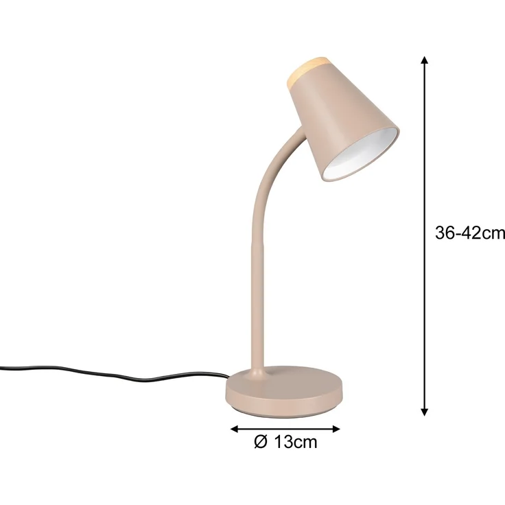 LED Schreibtischlampe PONGO Beige flexibel biegsam, Höhe 36cm – Bild 4