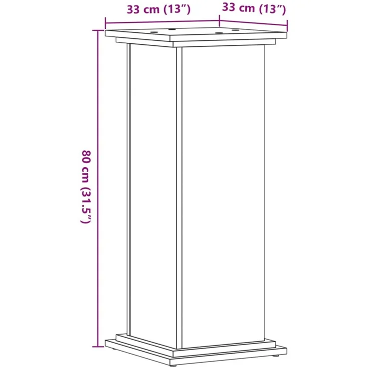 vidaXL Pflanzenständer Räuchereiche 33x33x80 cm Holzwerkstoff 852973 – Bild 8