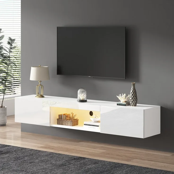STILVORA Lowboard mit LED,Wandmontierter TV-Schrank Fernsehschrank mit Hochglanz (TV-Schrank hochglanz, TV-Board, 1 St, Breite:160cm), mit LED-Beleuchtung, Bluetooth-APP-Steuerung
