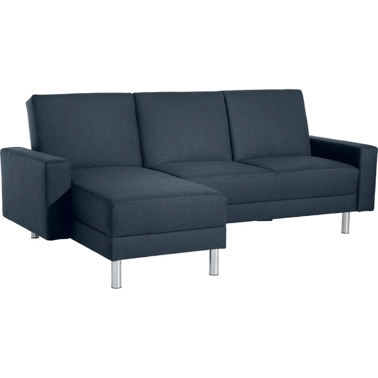 Funktionssofa mit Hocker Katryna Flachgewebe blau – Bild 4