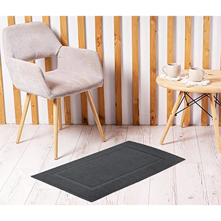 Utopia Towels Waschbare Badematte aus Baumwolle, 53,3x86,4 cm, Dunkelgrau, 2 Stück – Bild 6