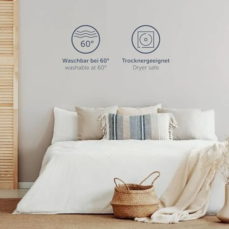 Blumtal® Premium Spannbettlaken 200x200 cm Jersey Boxspringbetten im 2er Set - OEKO-TEX zertifiziertes Bettlaken 200x200 cm Baumwolle 100% - Spannbetttuch 200x200 Boxspringbetten - Bettlaken - Elfenbein – Bild 7