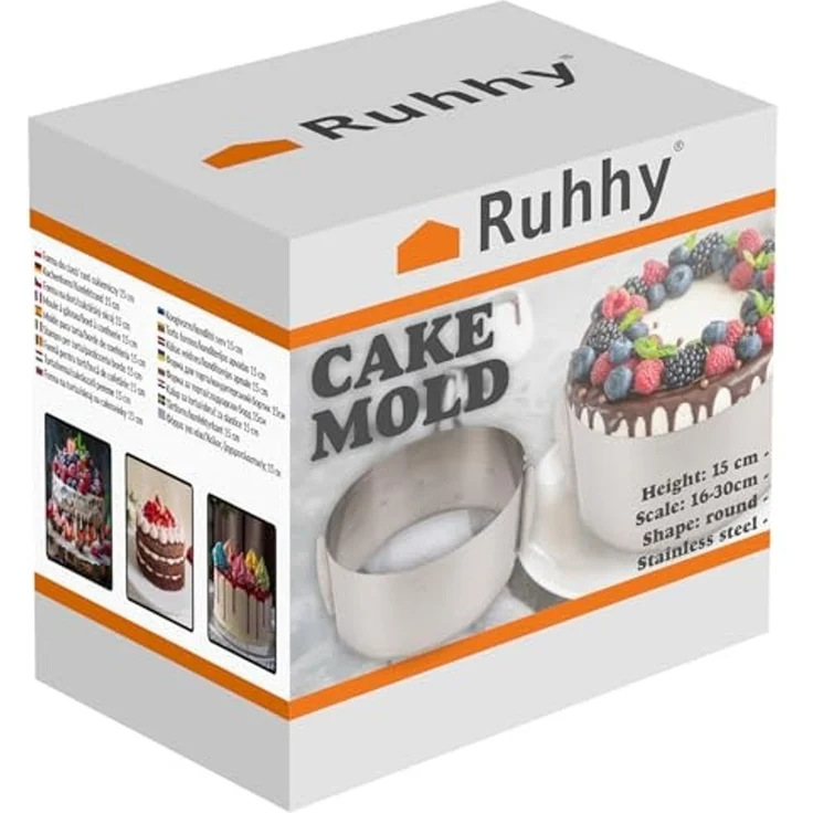 Ruhhy Obstkuchenform Kuchenform Konfektrand, (Spar-Set 3-tlg), Ultrahohe Form (20 cm), beständig gegen Verformung – Bild 6
