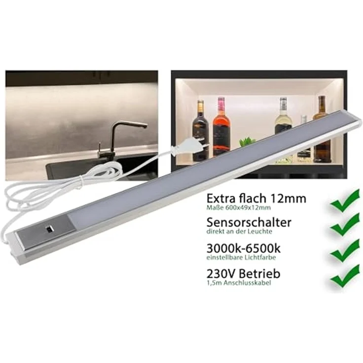 LED Unterbauleuchte "Comprido 600 CCT" 230V, 60cm, IR-Sensor, 3000k - 6500k – Bild 7
