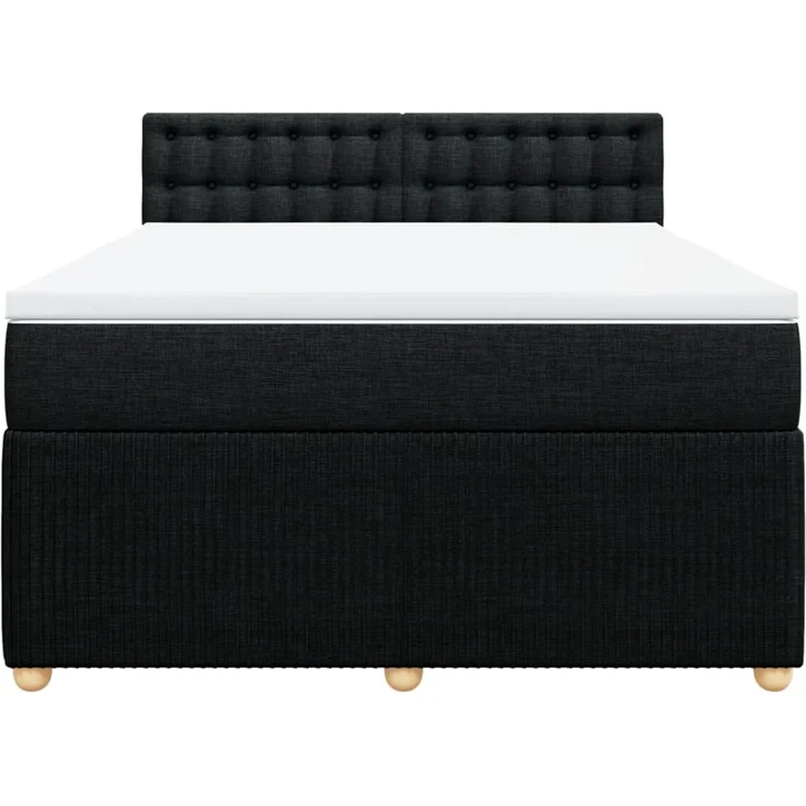 vidaXL Boxspringbett mit Matratze Schwarz 160x200 cm Stoff 3287523 – Bild 4