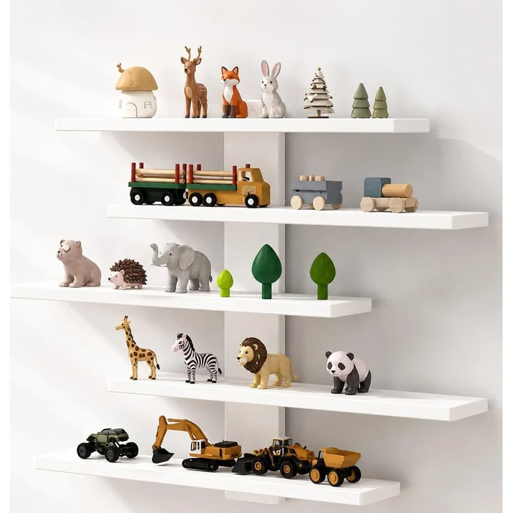 Wandregal Hängeregal Scheberegal Holz 5 Stöckig Regal 37cm für Kinderzimmer Schlafzimmer Deko Kleinigkeiten YaLiva_Decor® – Bild 3