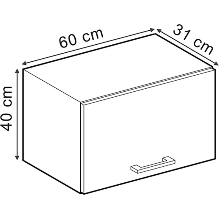 Hängeschrank R-Line Schwarz Hochglanz 60 cm Flach Vicco – Bild 3