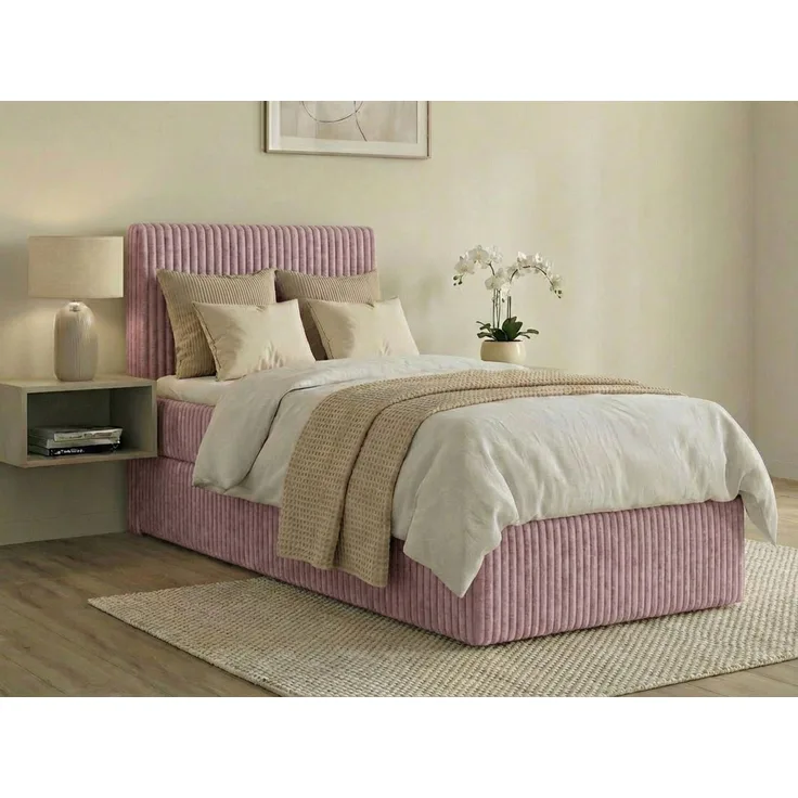 Boxspringbett RALF 180 x 200 cm mit Bettkasten, Topper und gepolstertem Kopfteil. Farbe: Grau, Härtegraden: H2 , Topper: T25-Topper