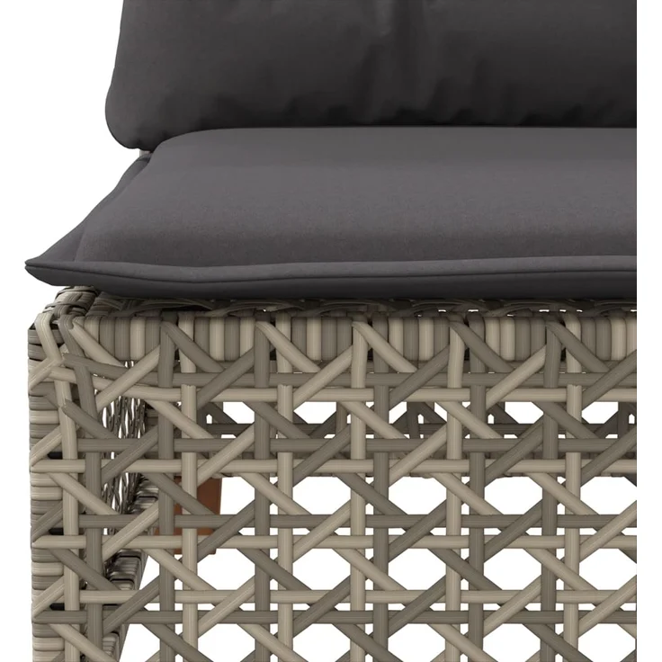 vidaXL Gartensofa mit Kissen 3-Sitzer Grau Poly Rattan 365942 – Bild 6