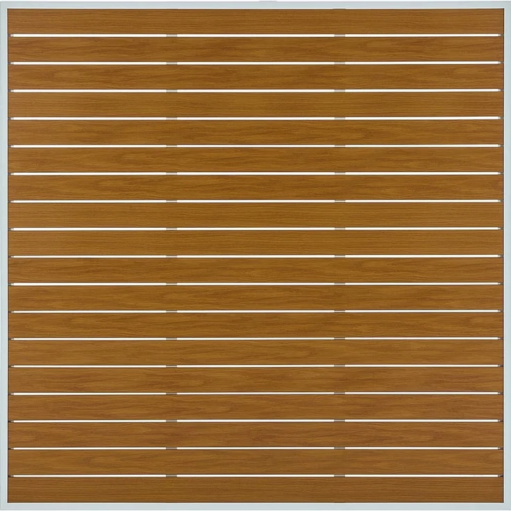 Vente-unique - Garten-Esstisch quadratisch - Aluminium - 140 cm - Holzfarben hell & Weiß - MACILA von MYLIA – Bild 5