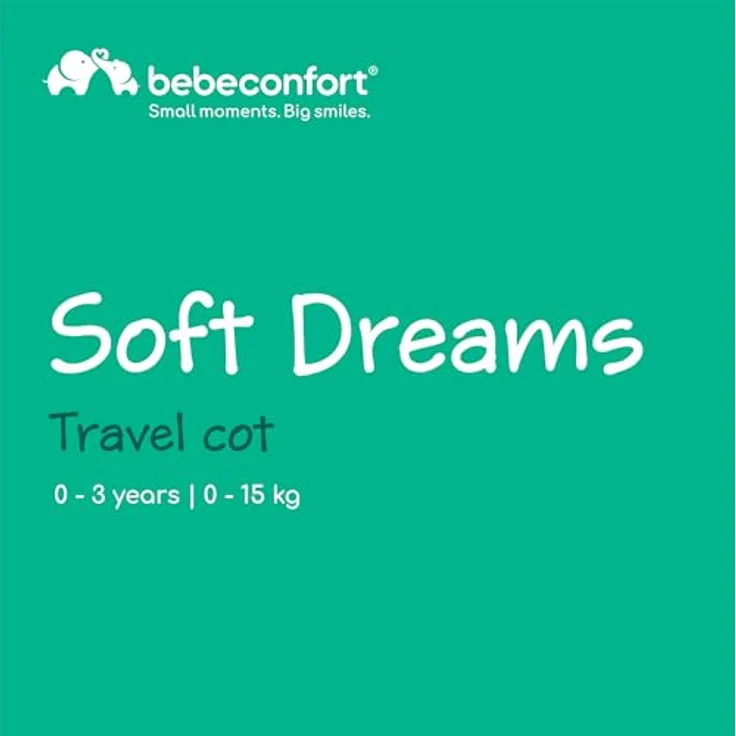 BEBE CONFORT Soft Dreams Baby Reisebett 0-3 Jahre (0-15 kg) Leichtes Baby Reisebett Holzfaser & Schaumstoff Matratze (60x120 cm) Tragetasche Kompakter Regenschirm Faltung Full Gray – Bild 3